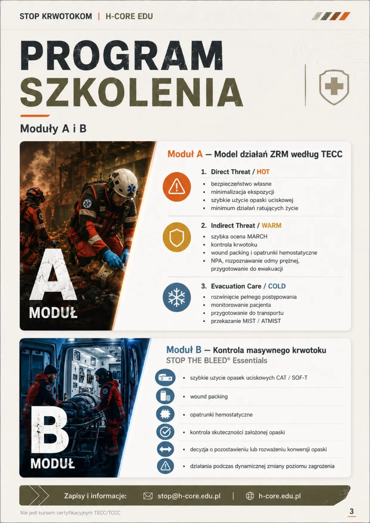 Program szkolenia — moduły A i B, strona 3 z 6