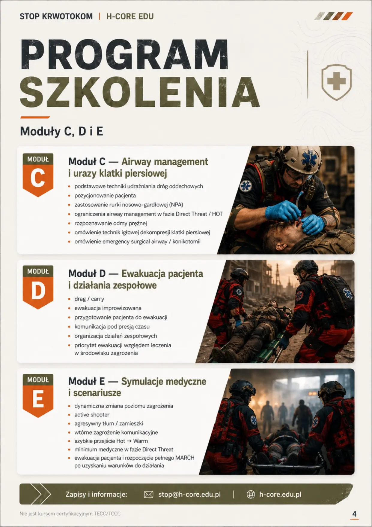 Program szkolenia — moduły C, D i E, strona 4 z 6